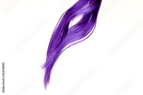 Purple hair extensions isolated