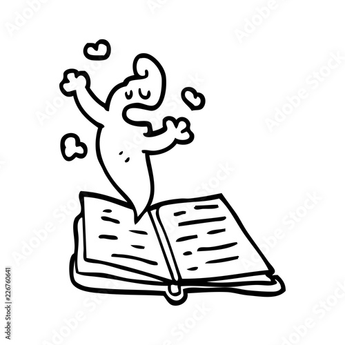 line drawing cartoon ghost story