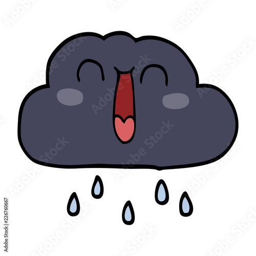cartoon doodle of a happy rain cloud