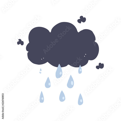 flat color style cartoon cloud raining