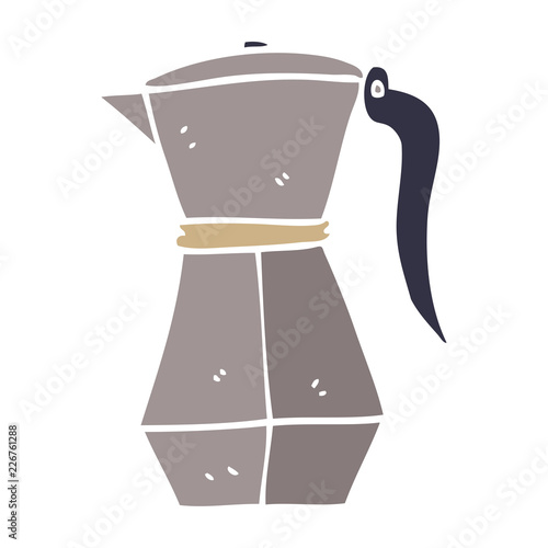 cartoon doodle stove top espresso maker