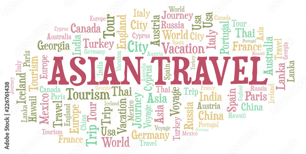 Asian Travel word cloud. Asian Travel word cloud.