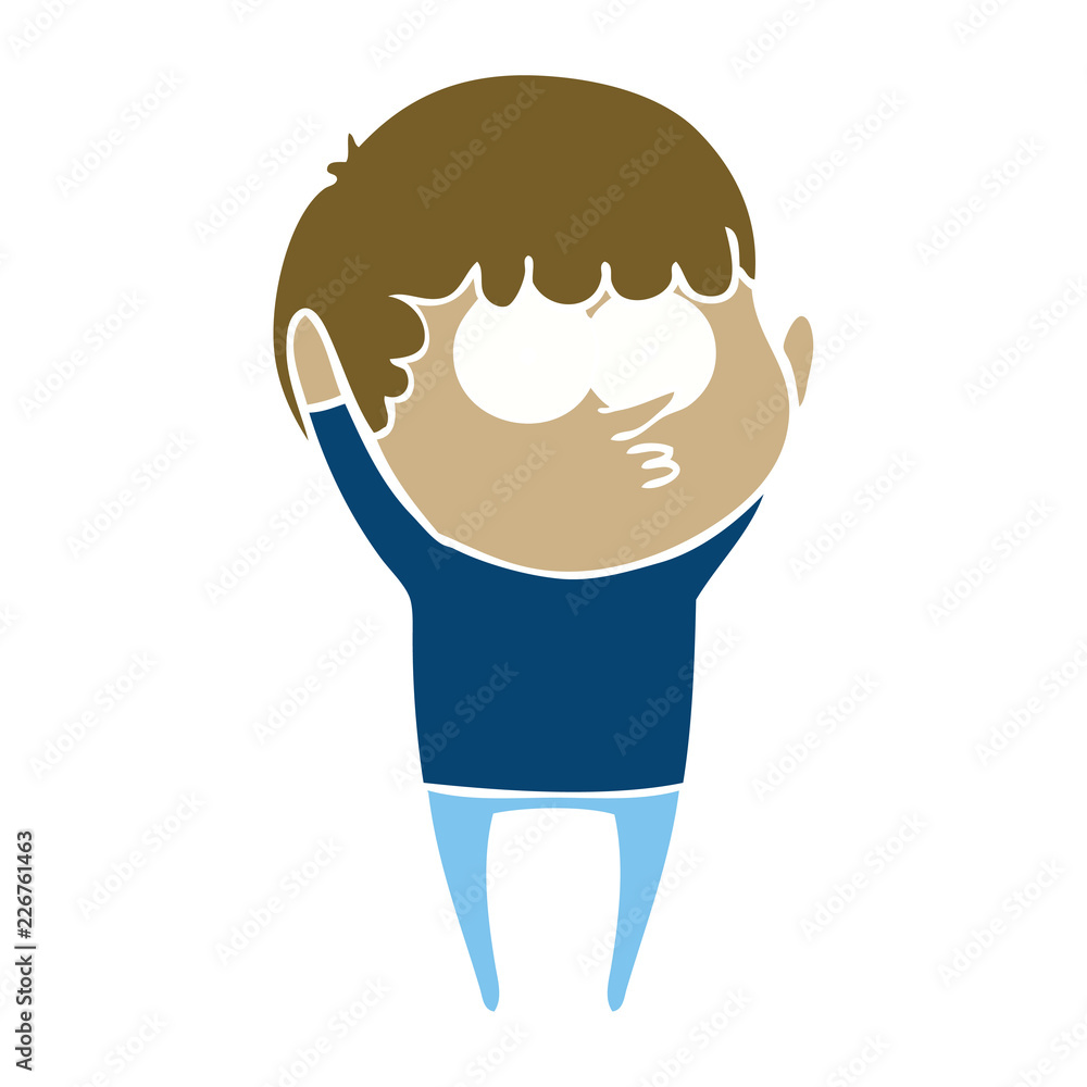 flat color style cartoon curious boy flat color style cartoon curious boy