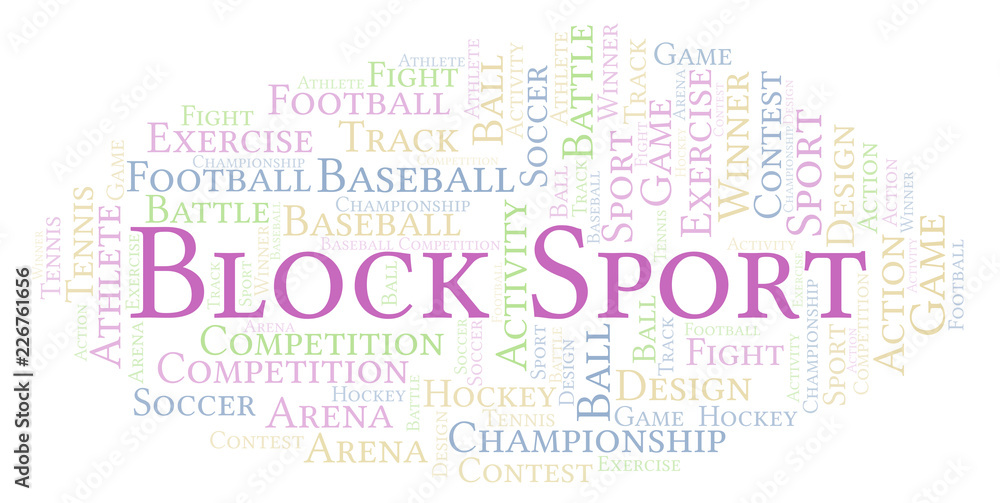Block Sport word cloud. Block Sport word cloud.