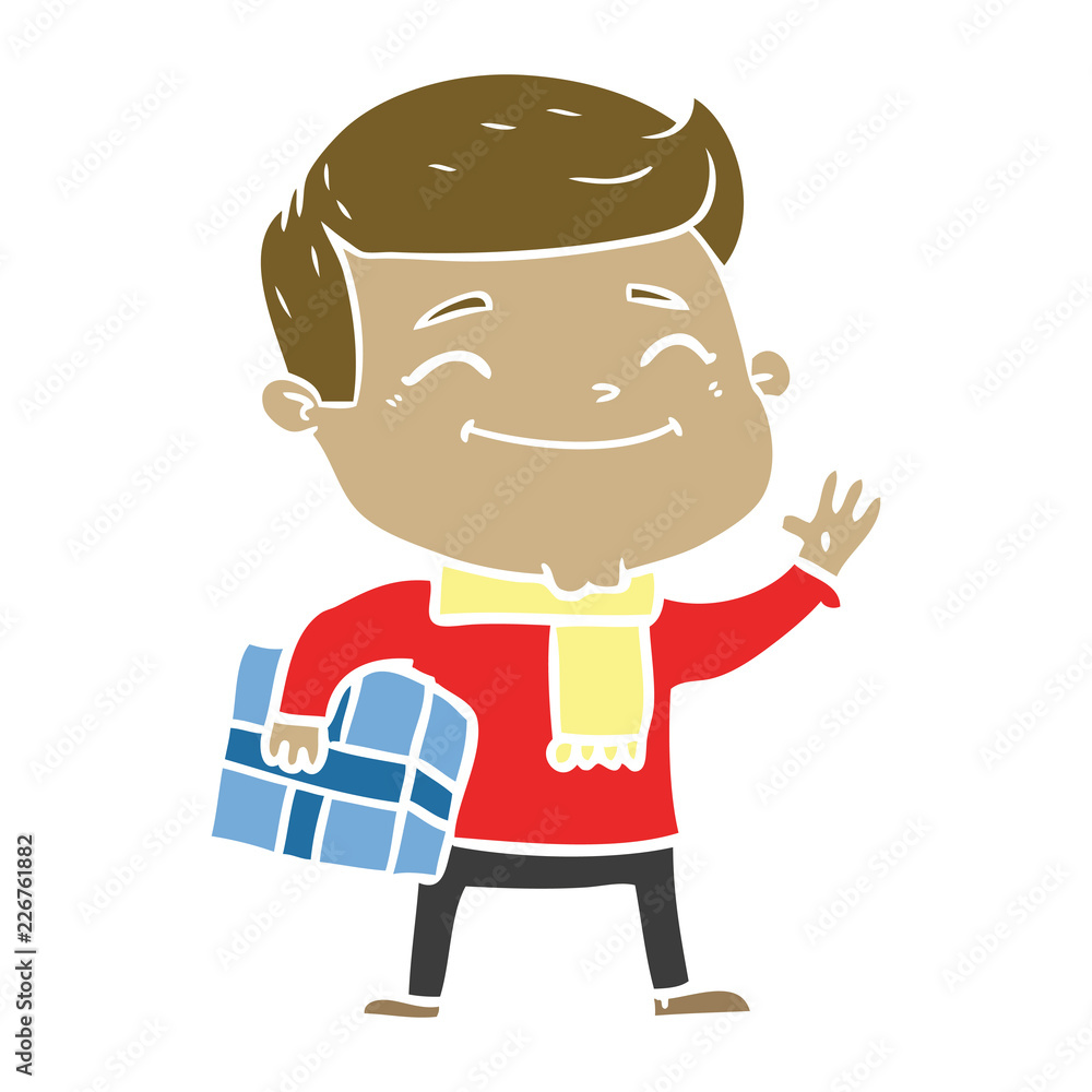 happy flat color style cartoon man happy flat color style cartoon man