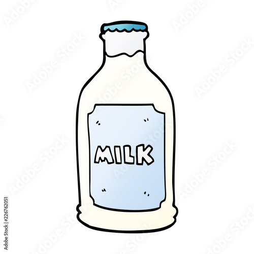 cartoon doodle milk bottle