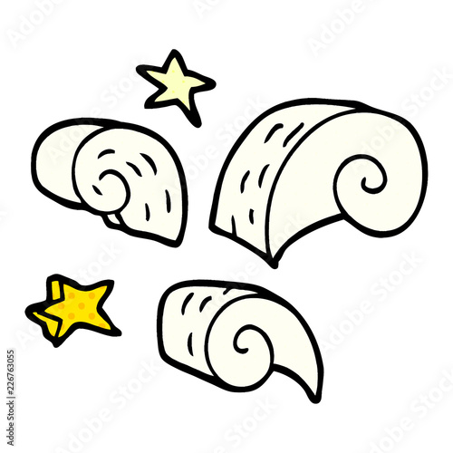 cartoon doodle decorative spiral element