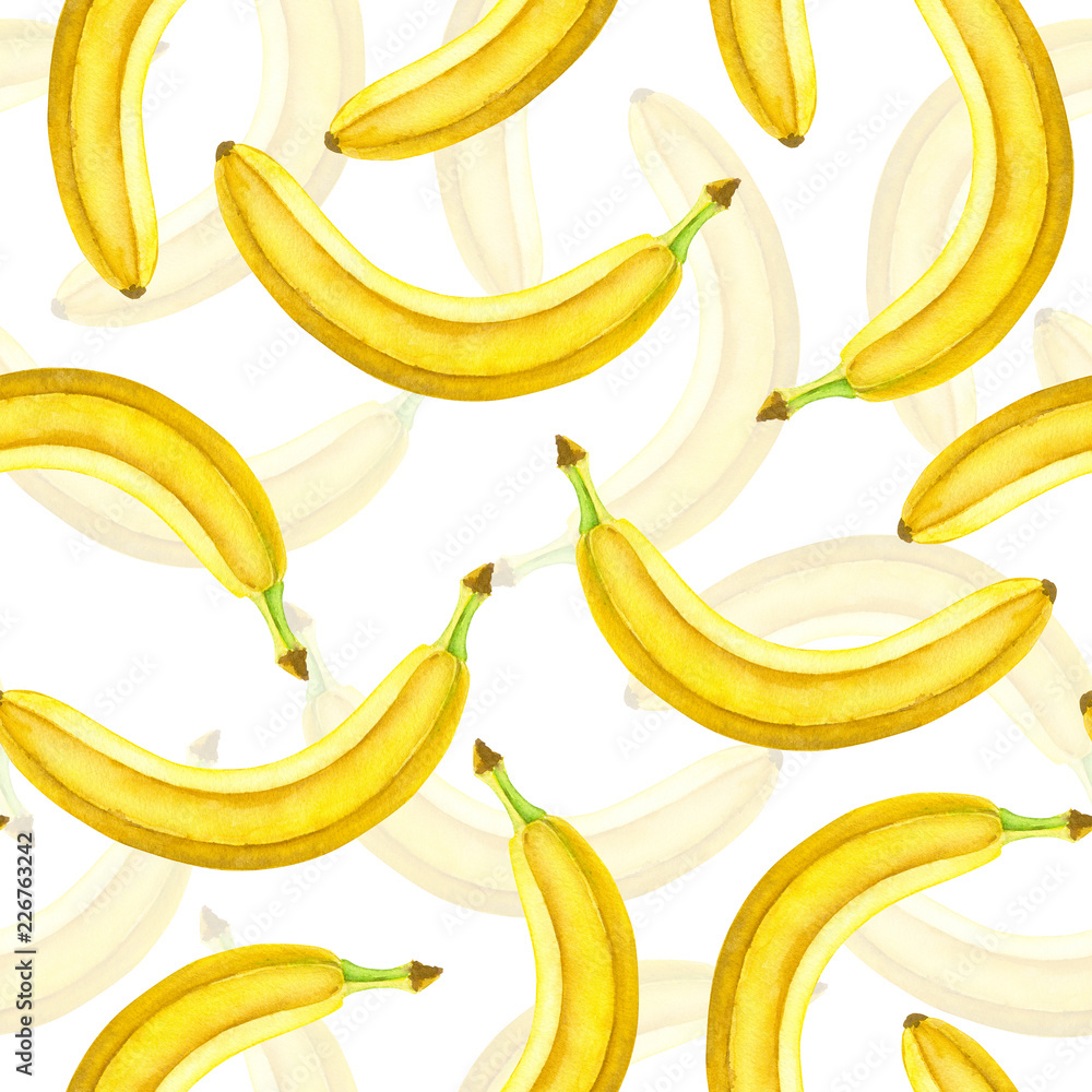 Bananas watercolor pattern