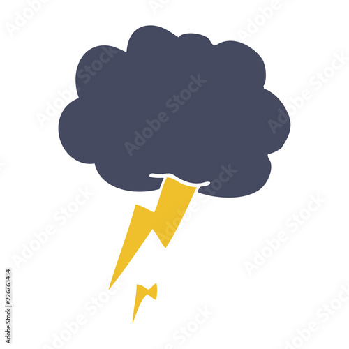 cartoon doodle thunder and lightening