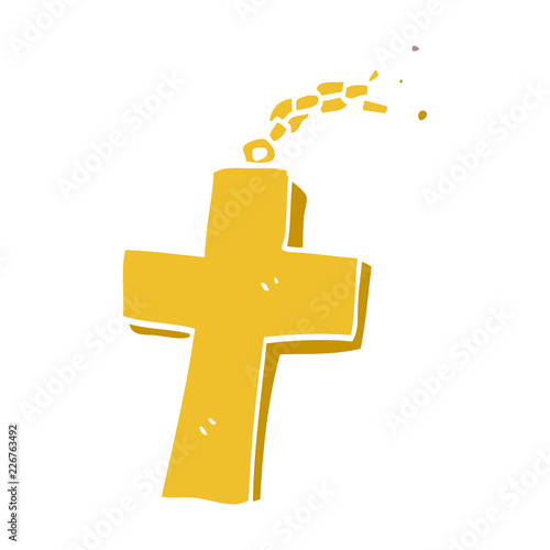 cartoon doodle crucifix on chain
