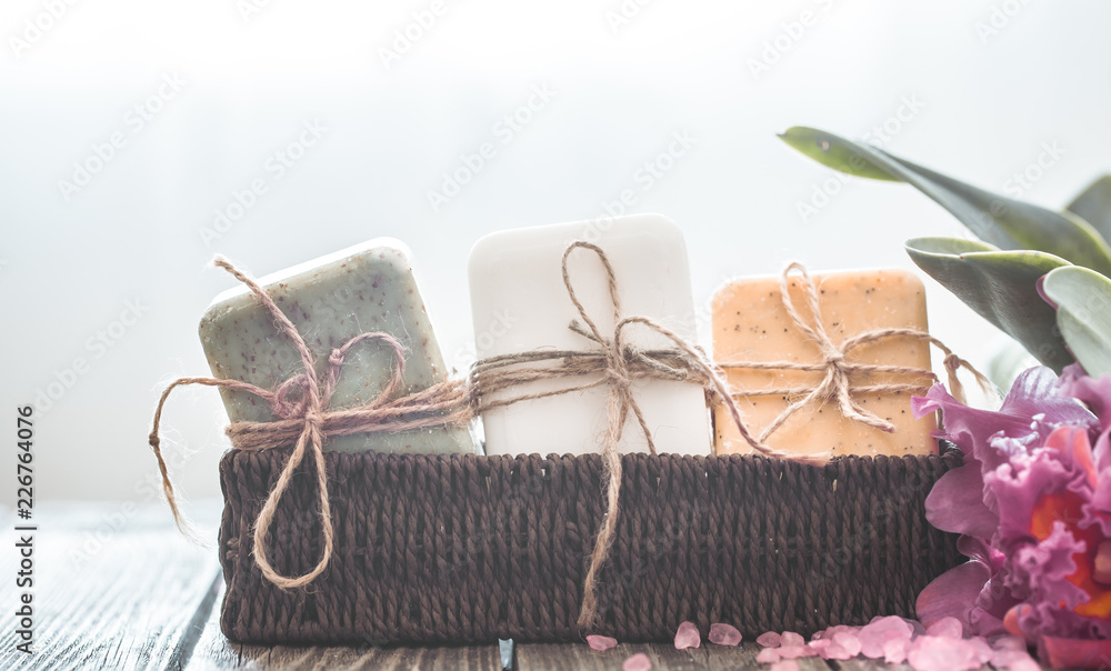 Spa soap composition with orchid Spa soap composition with orchid