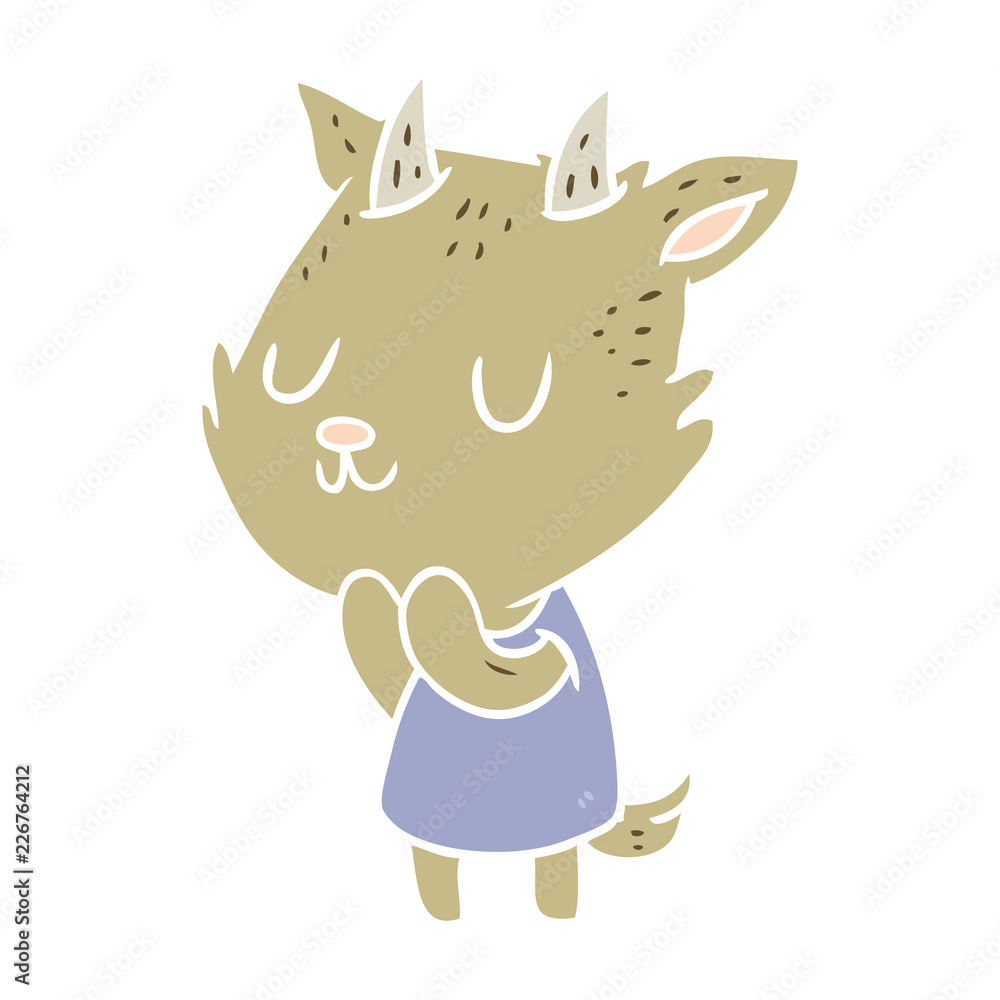 cute flat color style cartoon goat cute flat color style cartoon goat