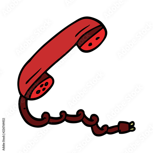 cartoon doodle telephone handset