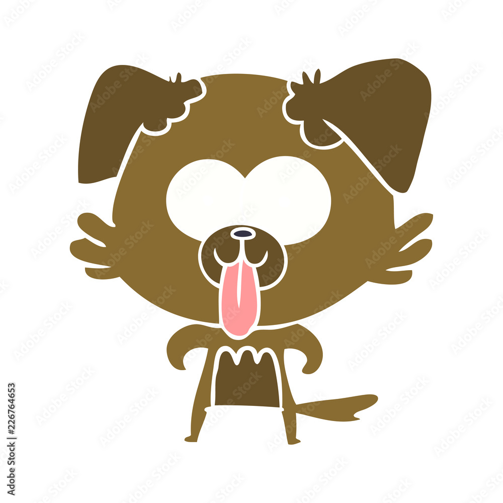flat color style cartoon dog with tongue sticking out flat color style cartoon dog with tongue sticking out