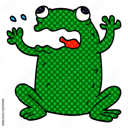 cartoon doodle burping toad