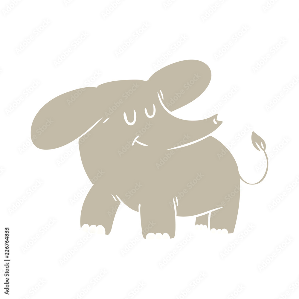 Fototapeta premium flat color style cartoon elephant