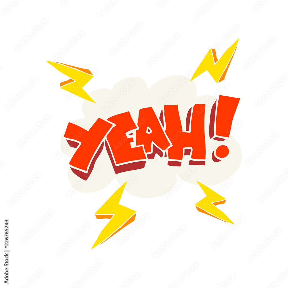 Yeah! flat color illustration of a cartoon symbol Yeah! flat color illustration of a cartoon symbol