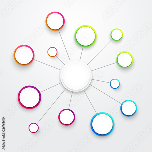 Abstract Colorful Vector 3d Large Mind Map Infographic. Web Element photo
