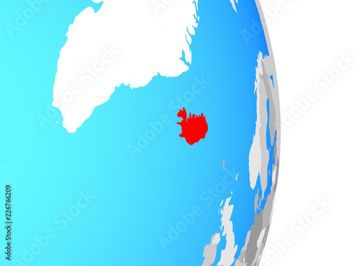 Fotografija Iceland on simple political globe.