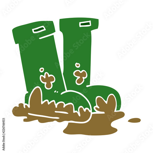 cartoon doodle wellingtons