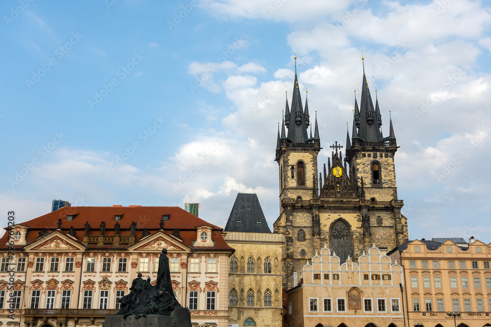 Fototapeta premium The gothic Church of Mother of God in front of Tyn in Old Town Square in Prague
