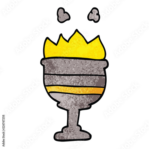 cartoon doodle flaming goblet