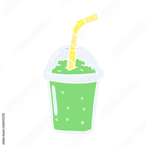 flat color style cartoon iced smoothie
