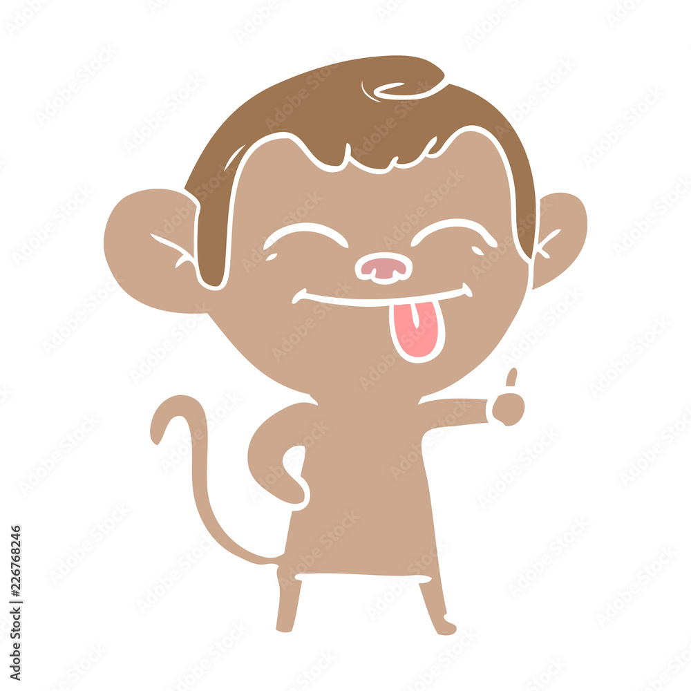 funny flat color style cartoon monkey funny flat color style cartoon monkey