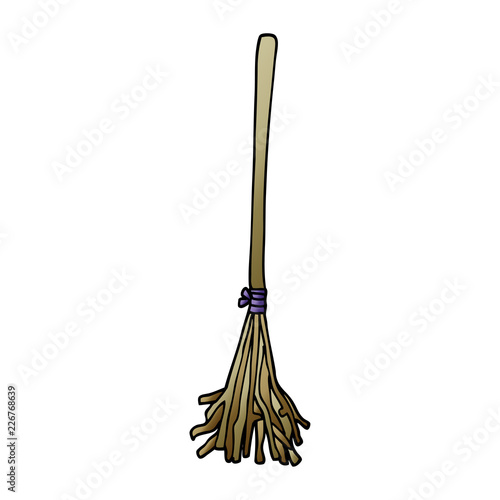 cartoon doodle magic broom