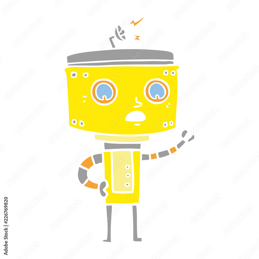 Fototapeta premium flat color style cartoon robot