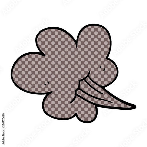 cartoon doodle whooshing cloud