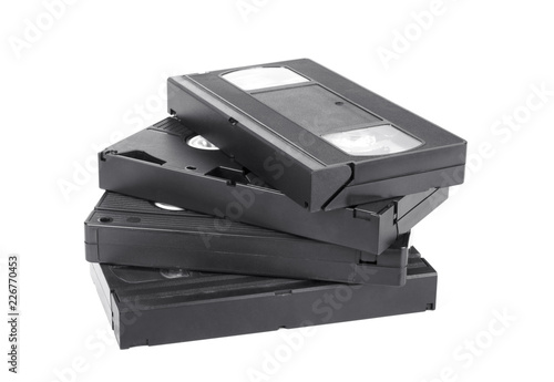 Classic vhs cassette isolated on white