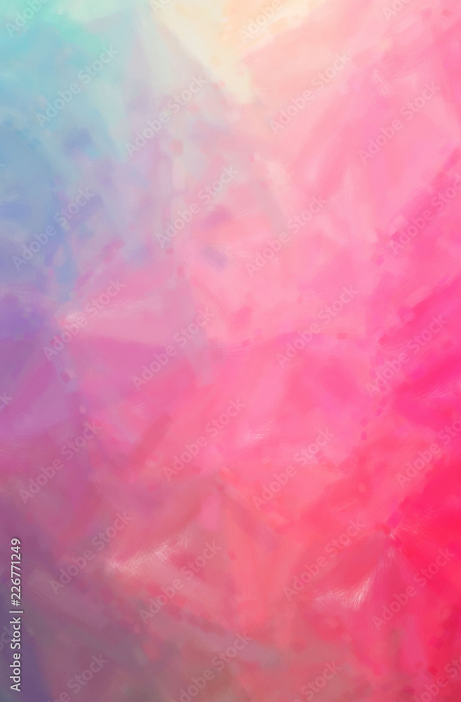 Illustration of red and blue dry brush oil paint vertical background.