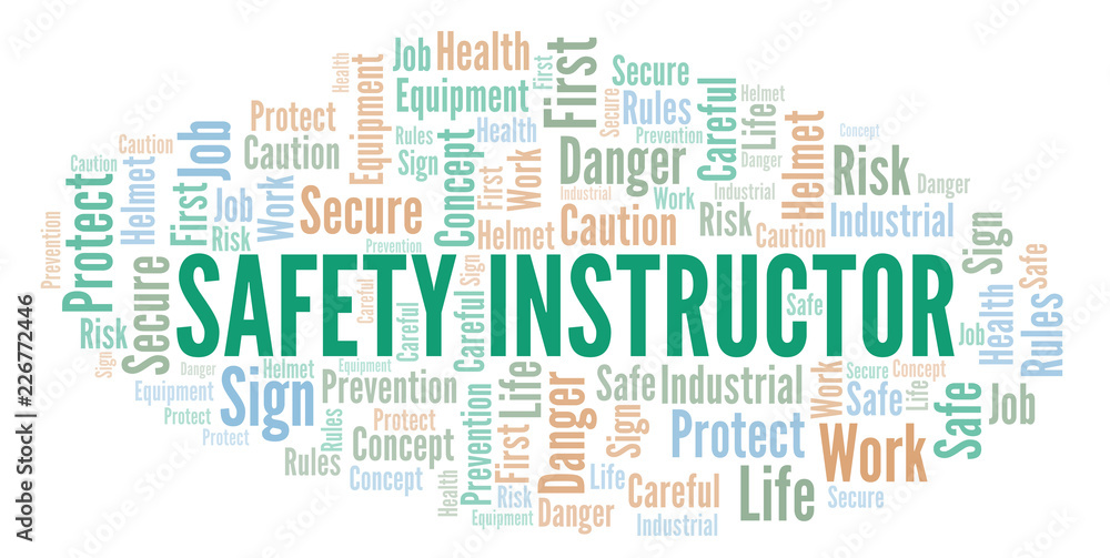 Obraz premium Safety Instructor word cloud.
