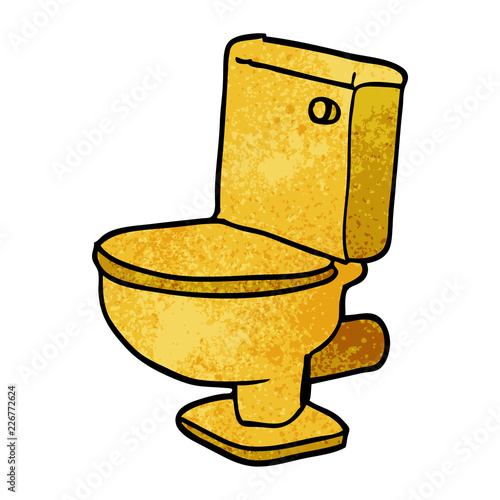 cartoon doodle golden toilet