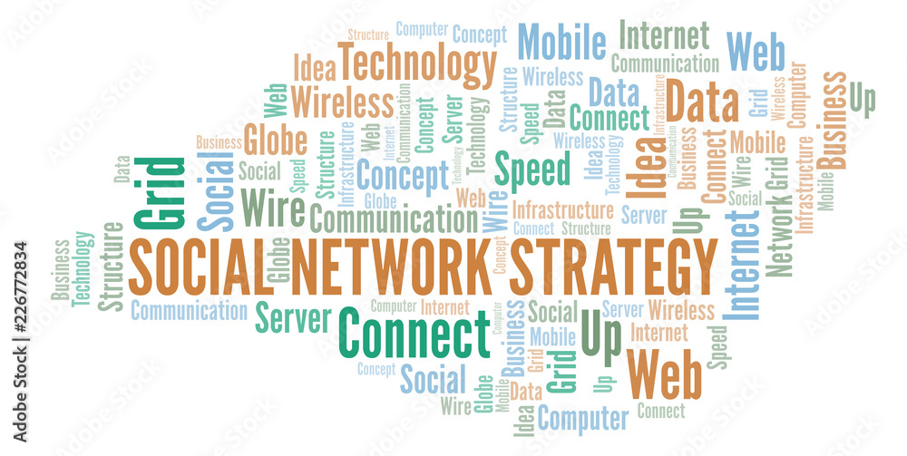 Social Network Strategy word cloud. Social Network Strategy word cloud.