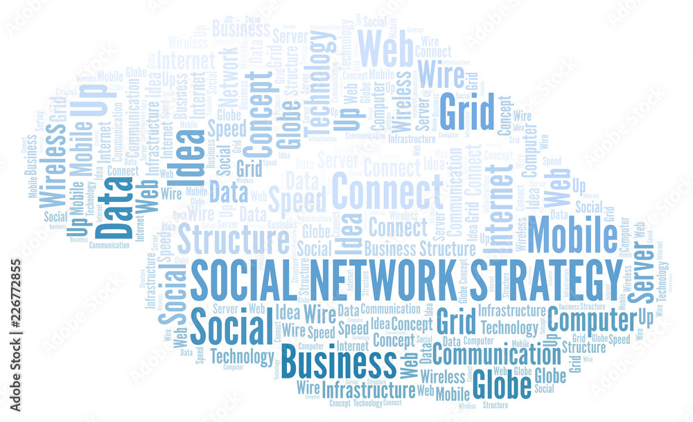 Social Network Strategy word cloud. Social Network Strategy word cloud.