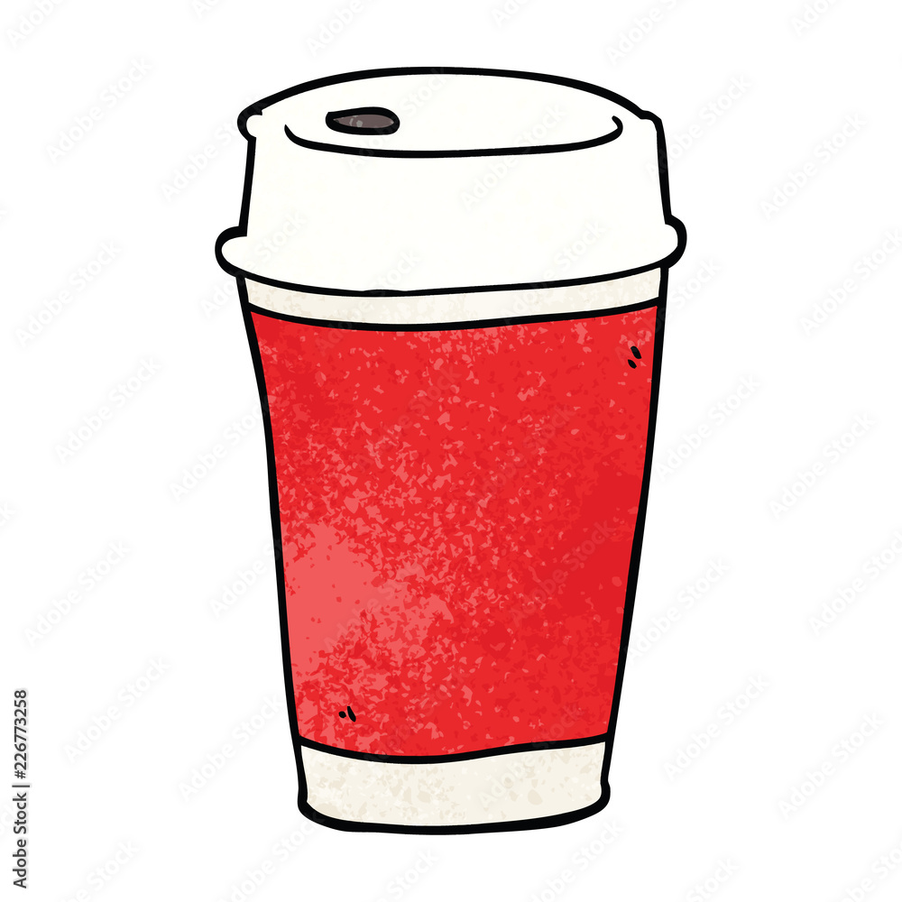 cartoon doodle take out coffee