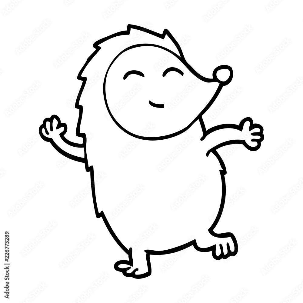 line drawing cartoon dancing hedgehog line drawing cartoon dancing hedgehog