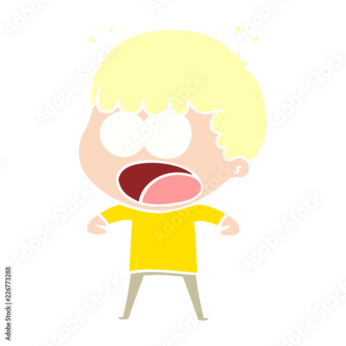 flat color style cartoon shocked man