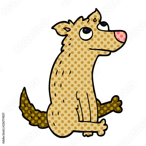 cartoon doodle dog sitting