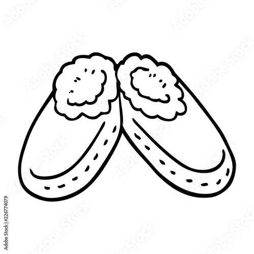 line drawing cartoon comfy slippers