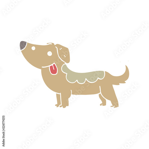 flat color style cartoon dog