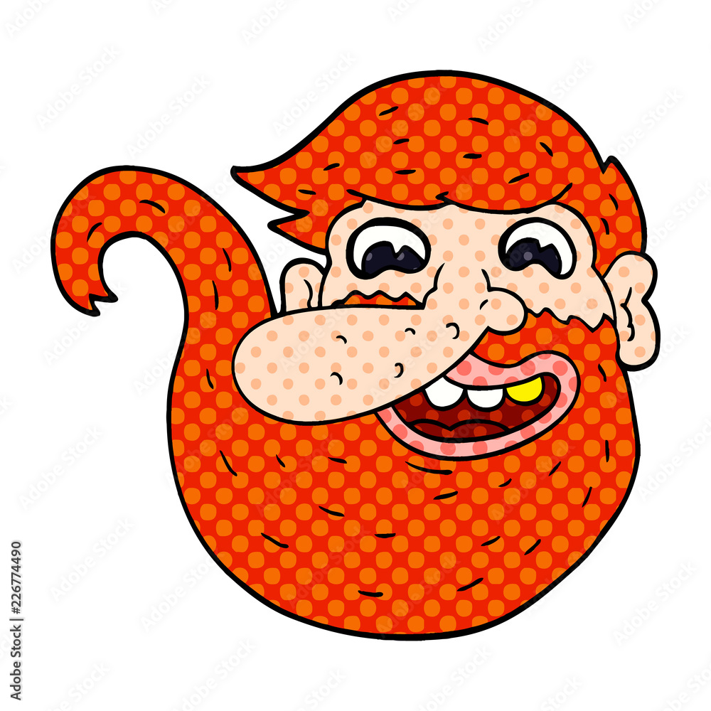 cartoon doodle man with ginger beard Stock Vector | Adobe Stock