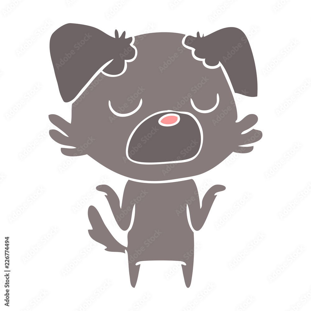 flat color style cartoon dog shrugging shoulders flat color style cartoon dog shrugging shoulders