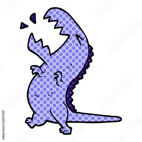 cartoon doodle roaring t rex