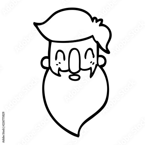 line drawing cartoon man with beard