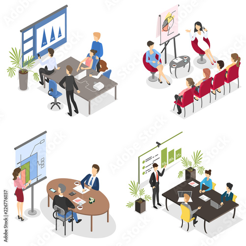 Business meeting in the conference room set