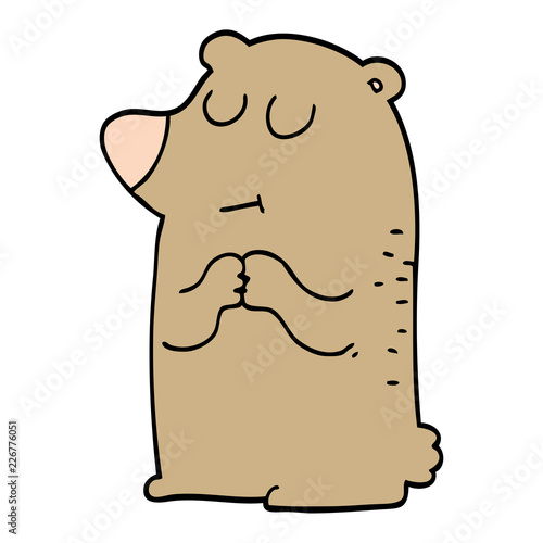 cartoon doodle shy bear