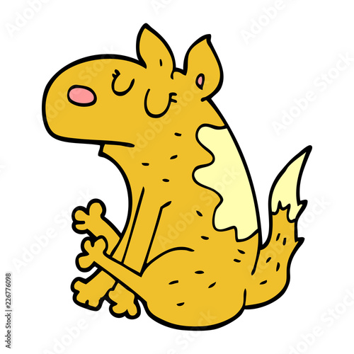 cartoon doodle dog sitting